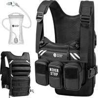Running Vest with 2L Water Bladder, Hydration Vest | for Women and Men, Breathable Durable Chest Pack with Waterproof Pockets for Jogging, Trail Running, Hiking