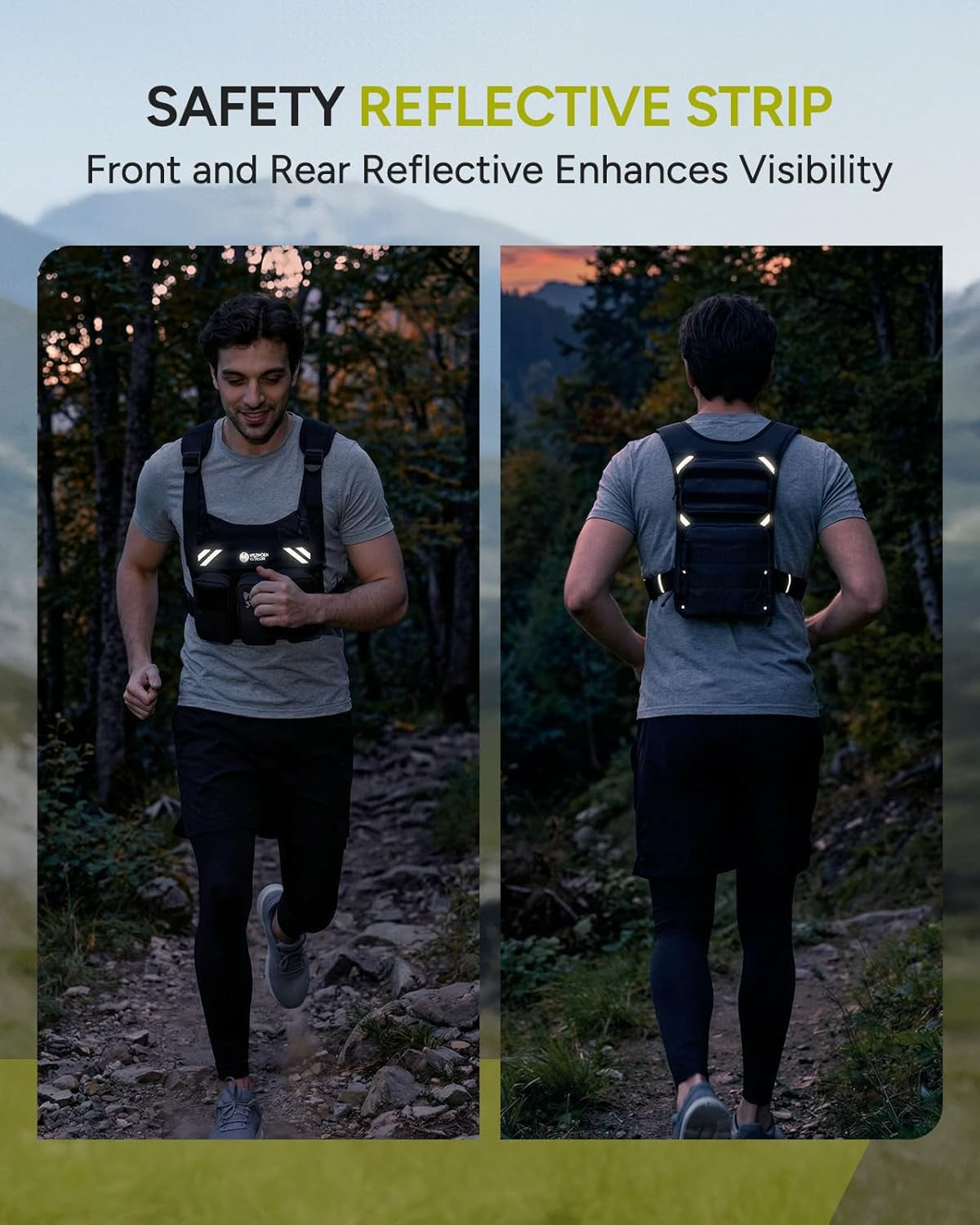 Running Vest with 2L Water Bladder, Hydration Vest | for Women and Men, Breathable Durable Chest Pack with Waterproof Pockets for Jogging, Trail Running, Hiking