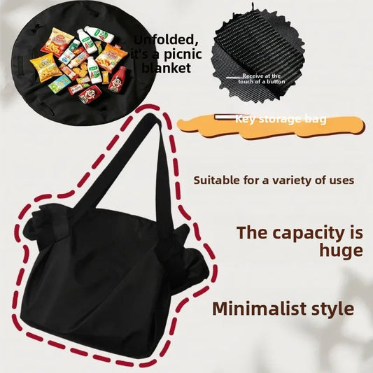 1PCS Large Capacity Foldable Travel Organizer Bag Durable Lightweight Waterproof Tote Duffel Includes Picnic Mat Storage Bag