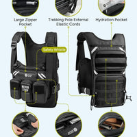 Running Vest with 2L Water Bladder, Hydration Vest | for Women and Men, Breathable Durable Chest Pack with Waterproof Pockets for Jogging, Trail Running, Hiking